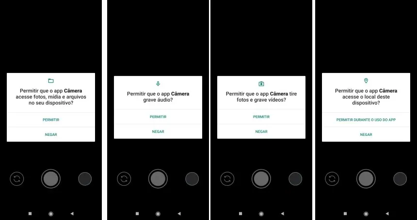 Concedendo permissões ao GCam