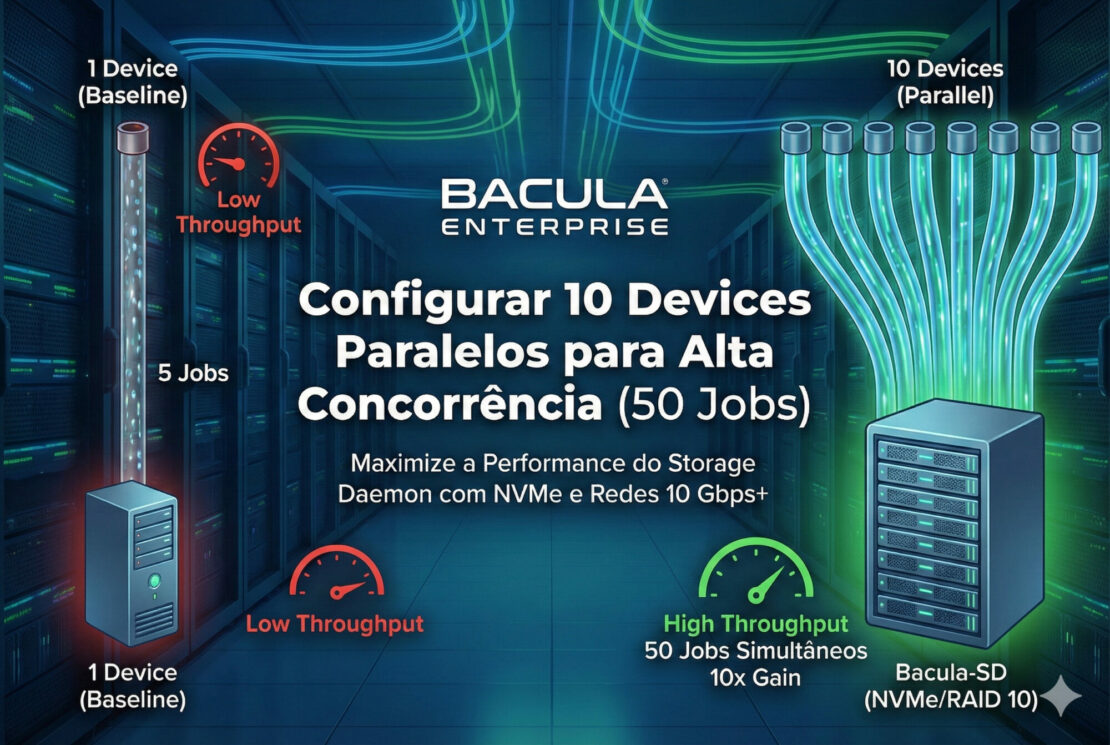 Configurar 10 Devices Paralelos no Bacula para Alta Concorrência
