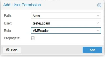Datacenter → Permissions (ACL) com exemplo aplicado