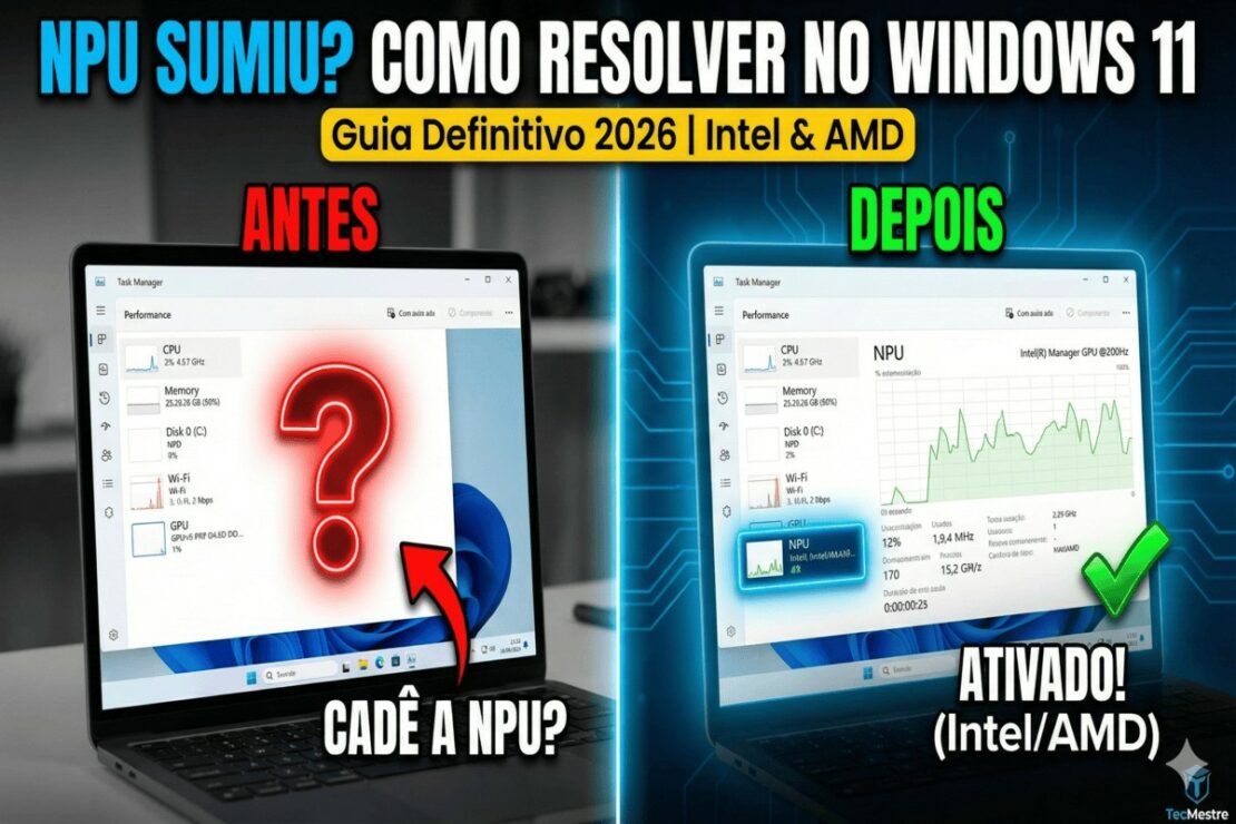 NPU não aparece no Gerenciador de Tarefas