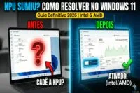 NPU não aparece no Gerenciador de Tarefas