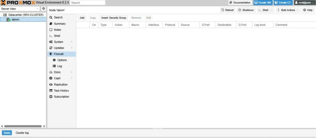 Node - Firewall - para mostrar diferença