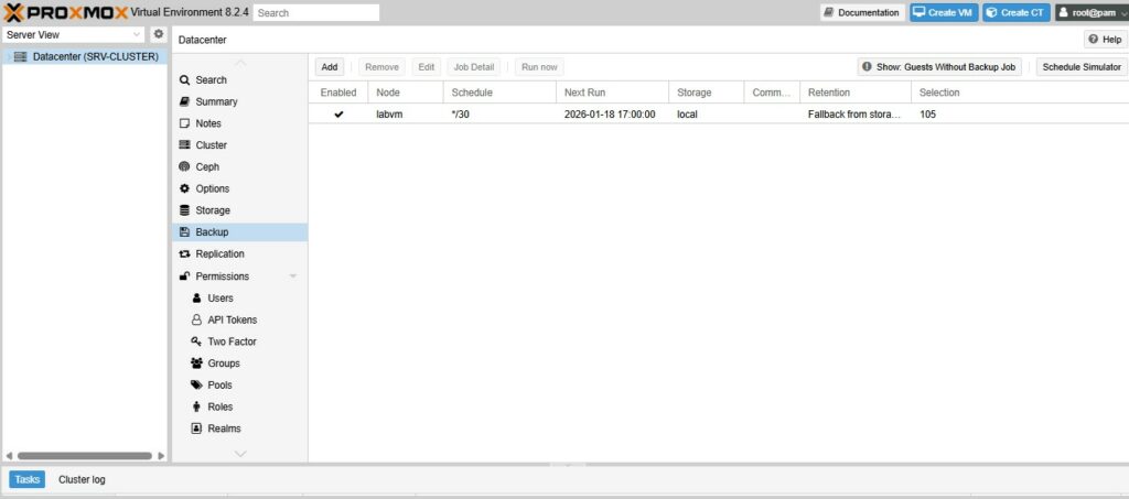 painel datacenter proxmox