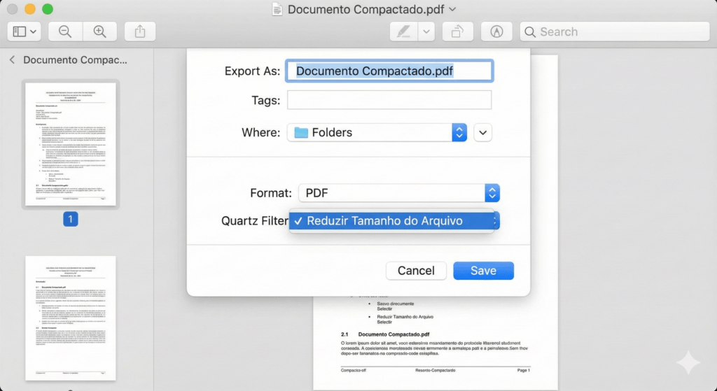 Compactar PDF no Mac pela Pré-Visualização (reduzir tamanho do PDF)