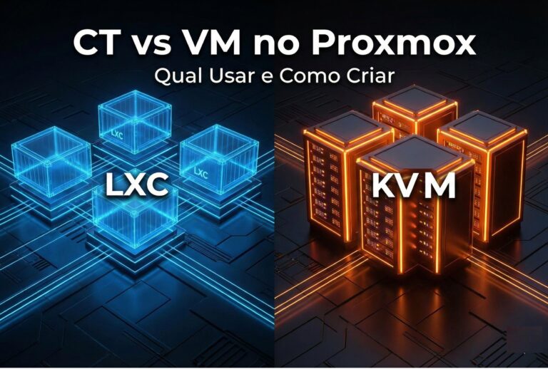 CT vs VM no Proxmox: Qual Usar e Como Criar (LXC vs KVM)