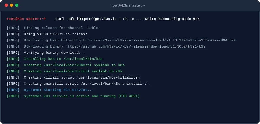 Instalação do nó Master do K3s no Ubuntu Server via terminal